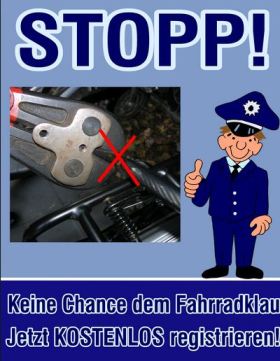 Fahrradklau Fahrradregistrierung