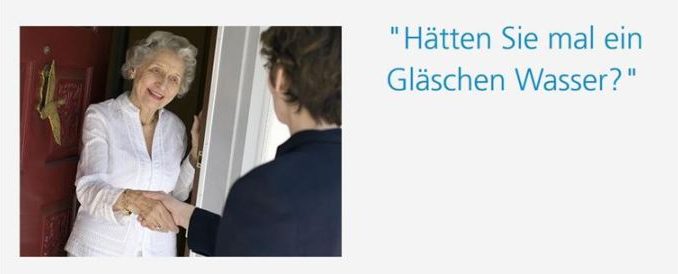 Wasser Durstige Trickdiebin bittet um Wasser
